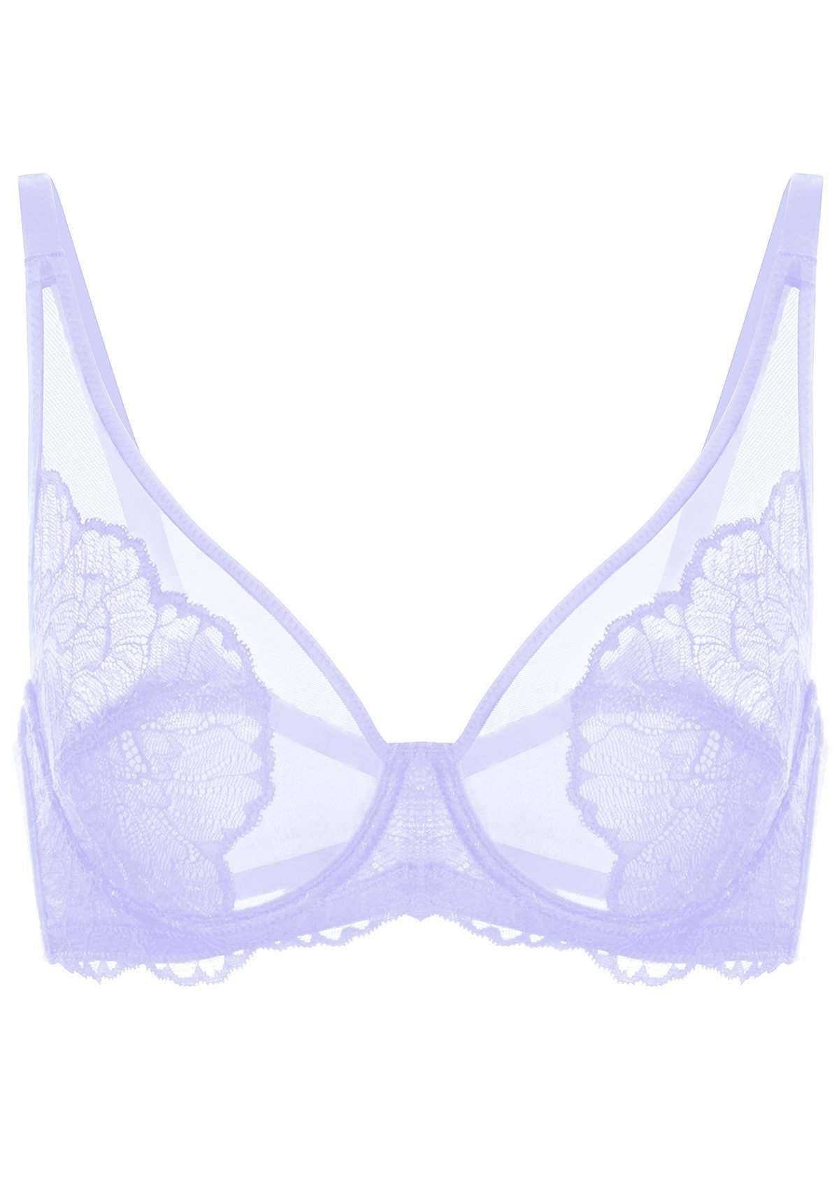 HSIA Blossom Purple Unlined Lace Bra - HSIA