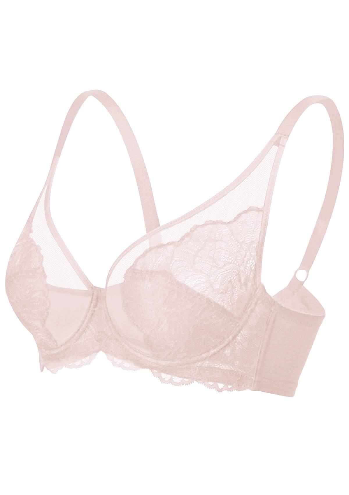 HSIA Blossom Unlined Dark Pink Lace Bra Set - HSIA