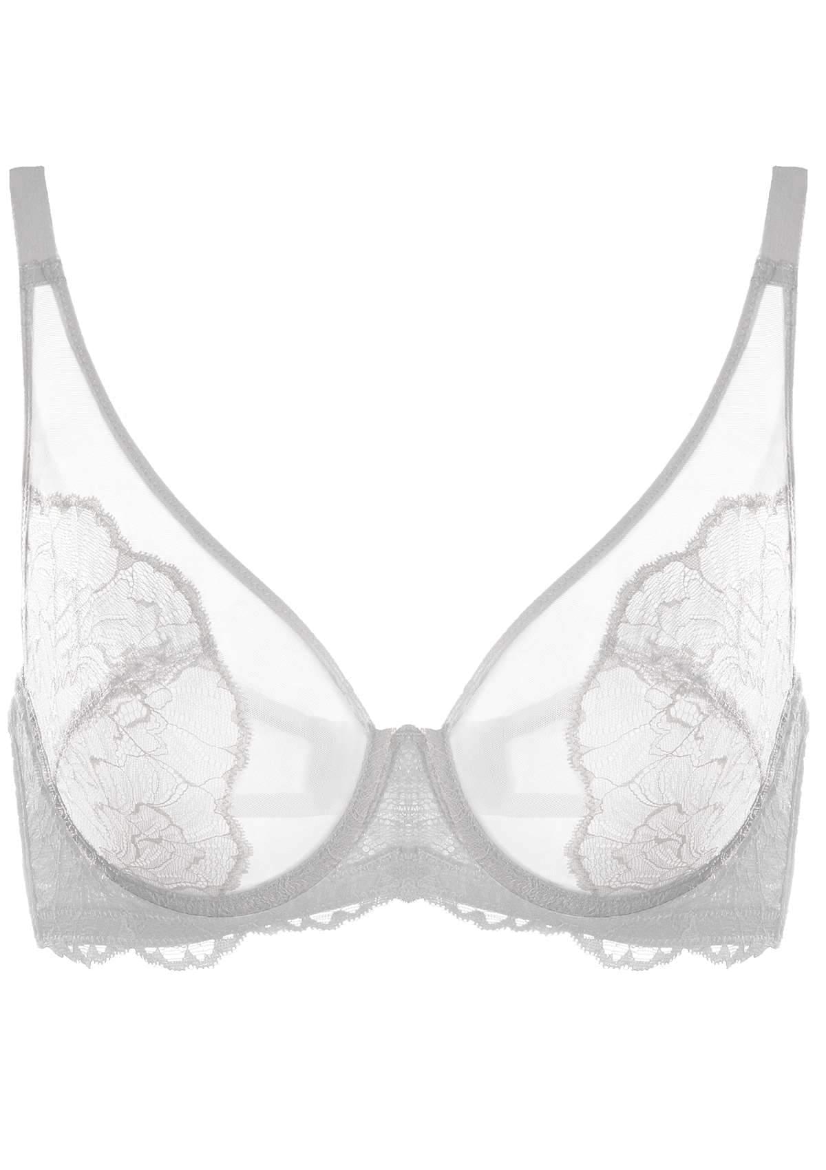 HSIA Blossom Unlined Light Gray Lace Bra Set - HSIA