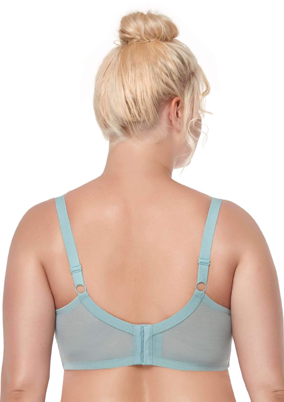 Pretty In Petals Blue Unlined Strappy Lace Bra - HSIA