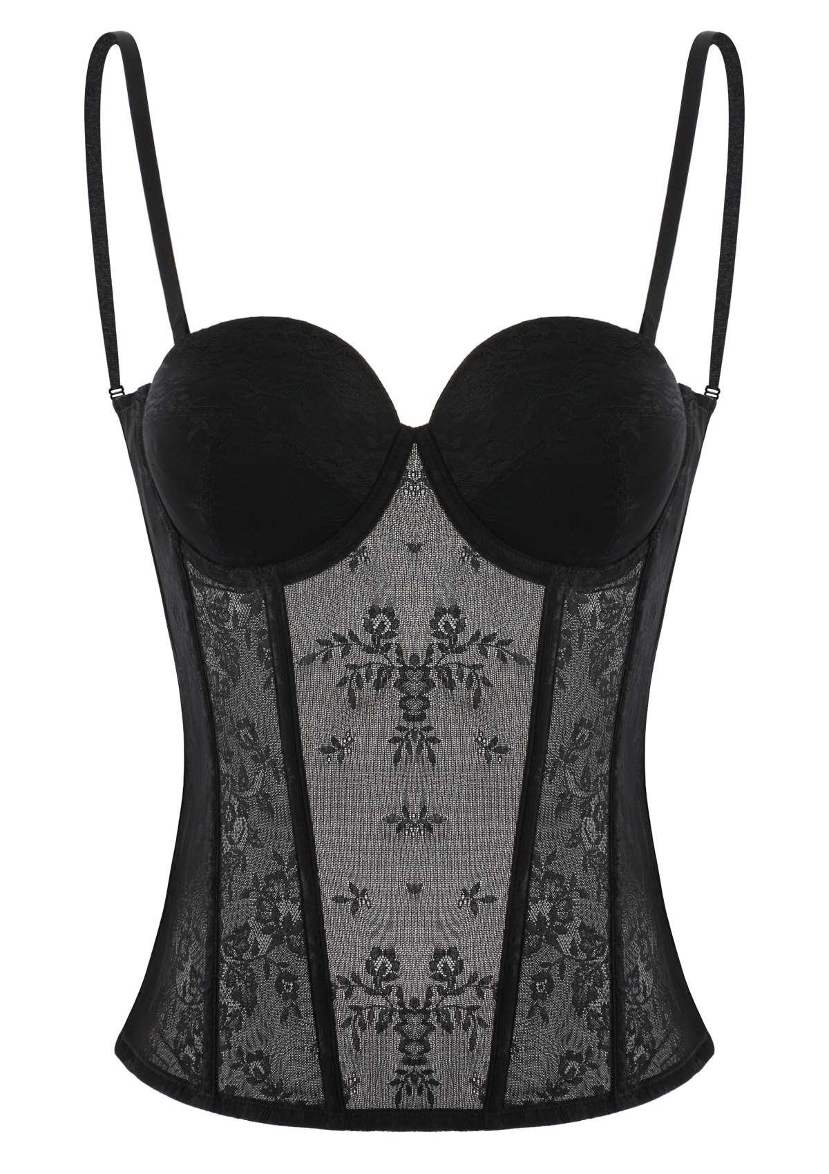 Gracious Overbust Lace Corset Bustier - HSIA