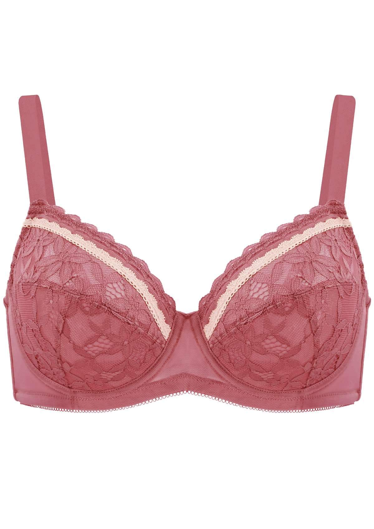 Jessamine Contrast Color Lace Underwire Bra - HSIA