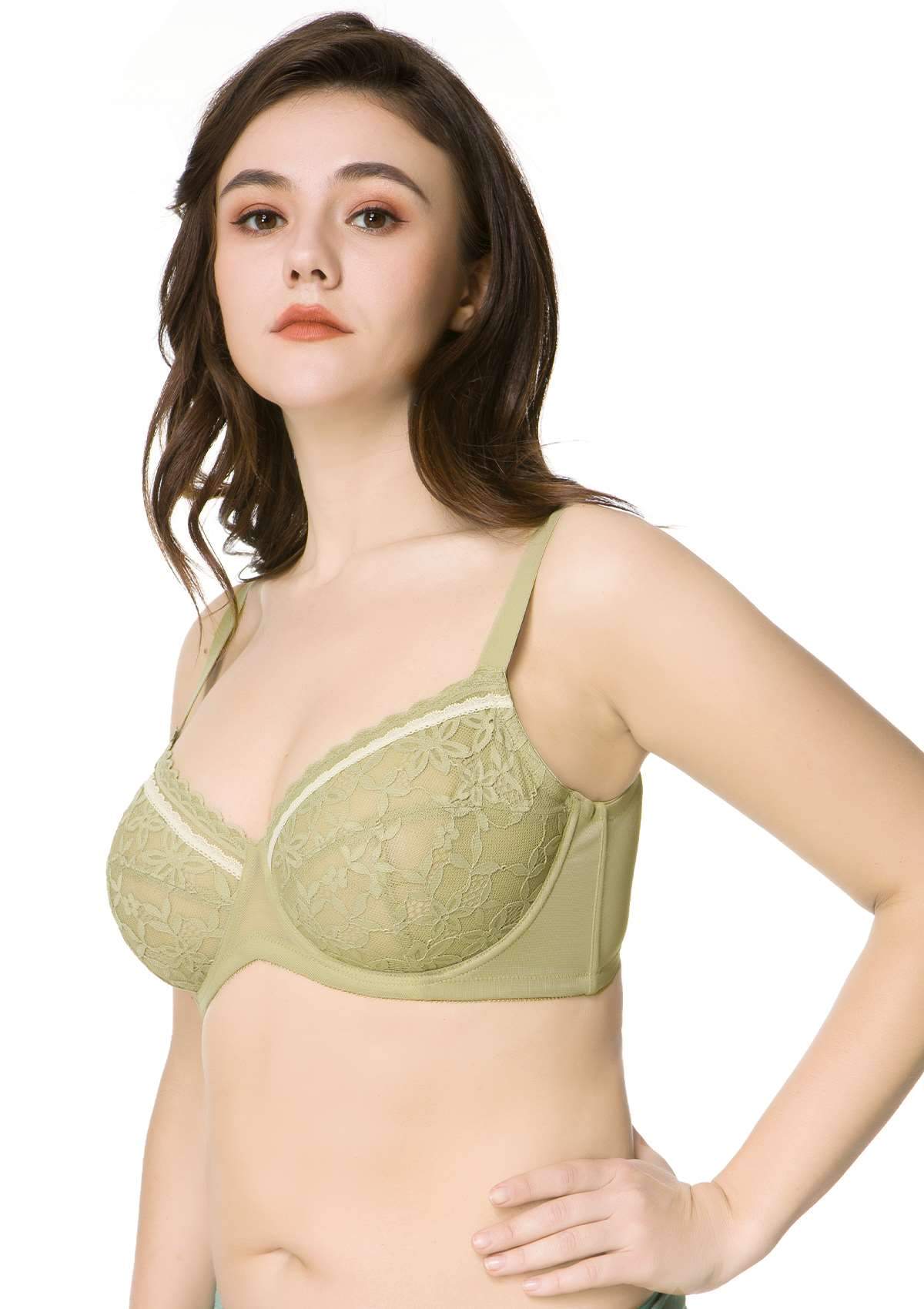 Jessamine Contrast Color Lace Underwire Bra - HSIA