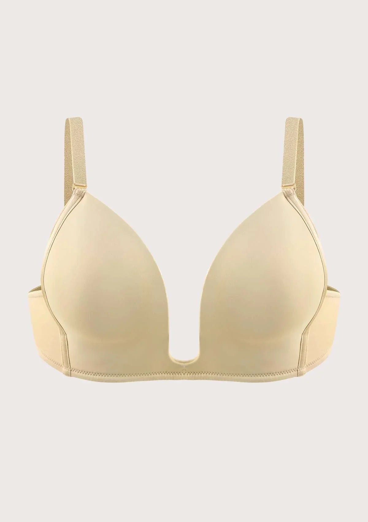 HSIA Deep U Plunge Push Up Low Back Wireless Bra - HSIA