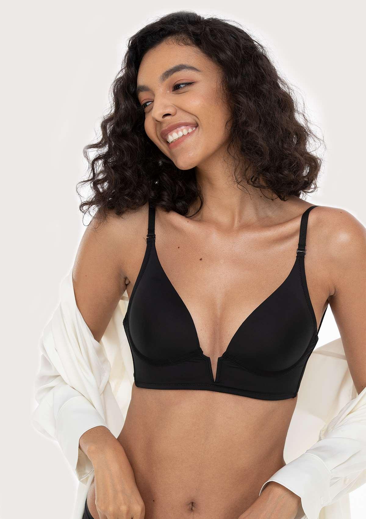 HSIA Deep V Plunge Low Back Wire Bra - HSIA
