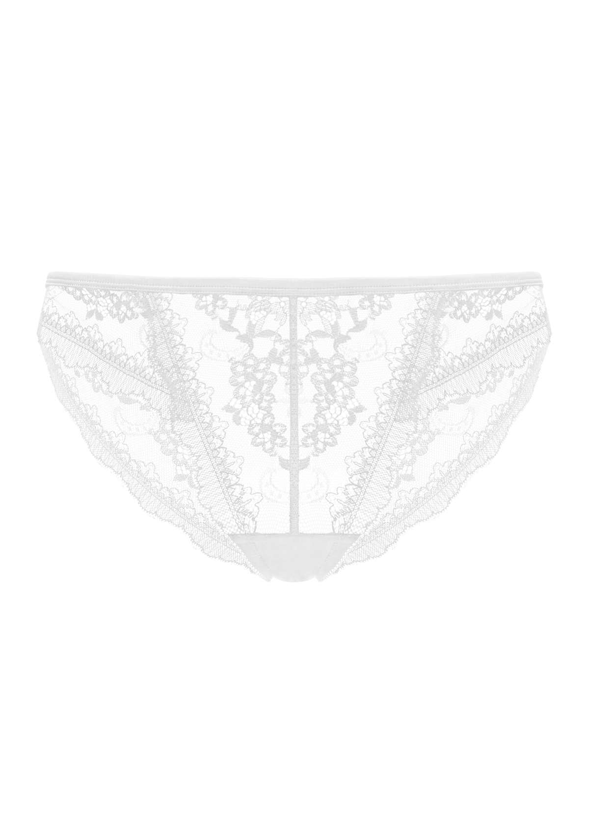 HSIA Floral Bridal Lace Back White Bikini Underwear - HSIA