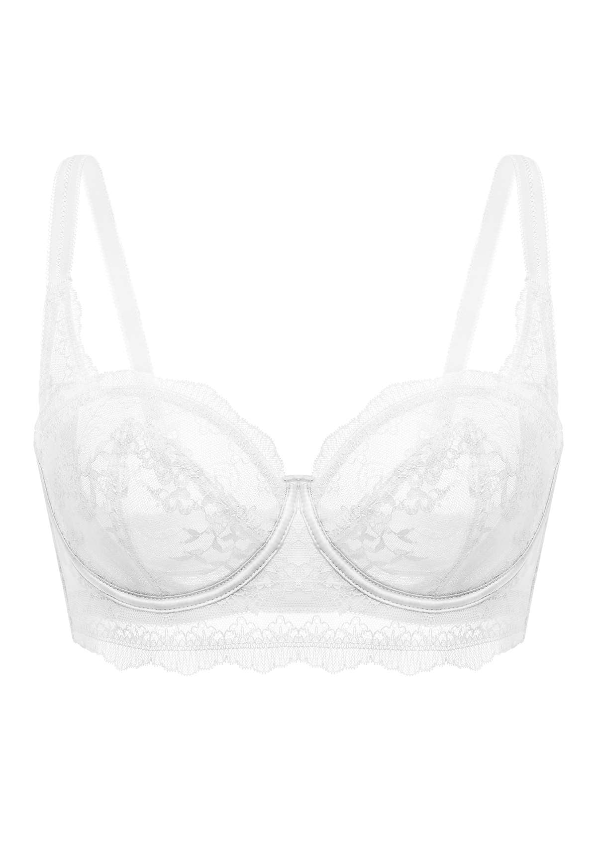 I Do Floral Lace Unlined Balconette Bra - HSIA