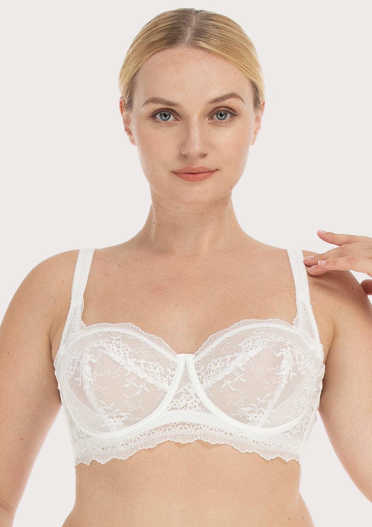I Do Floral Lace Unlined Balconette Bra - HSIA