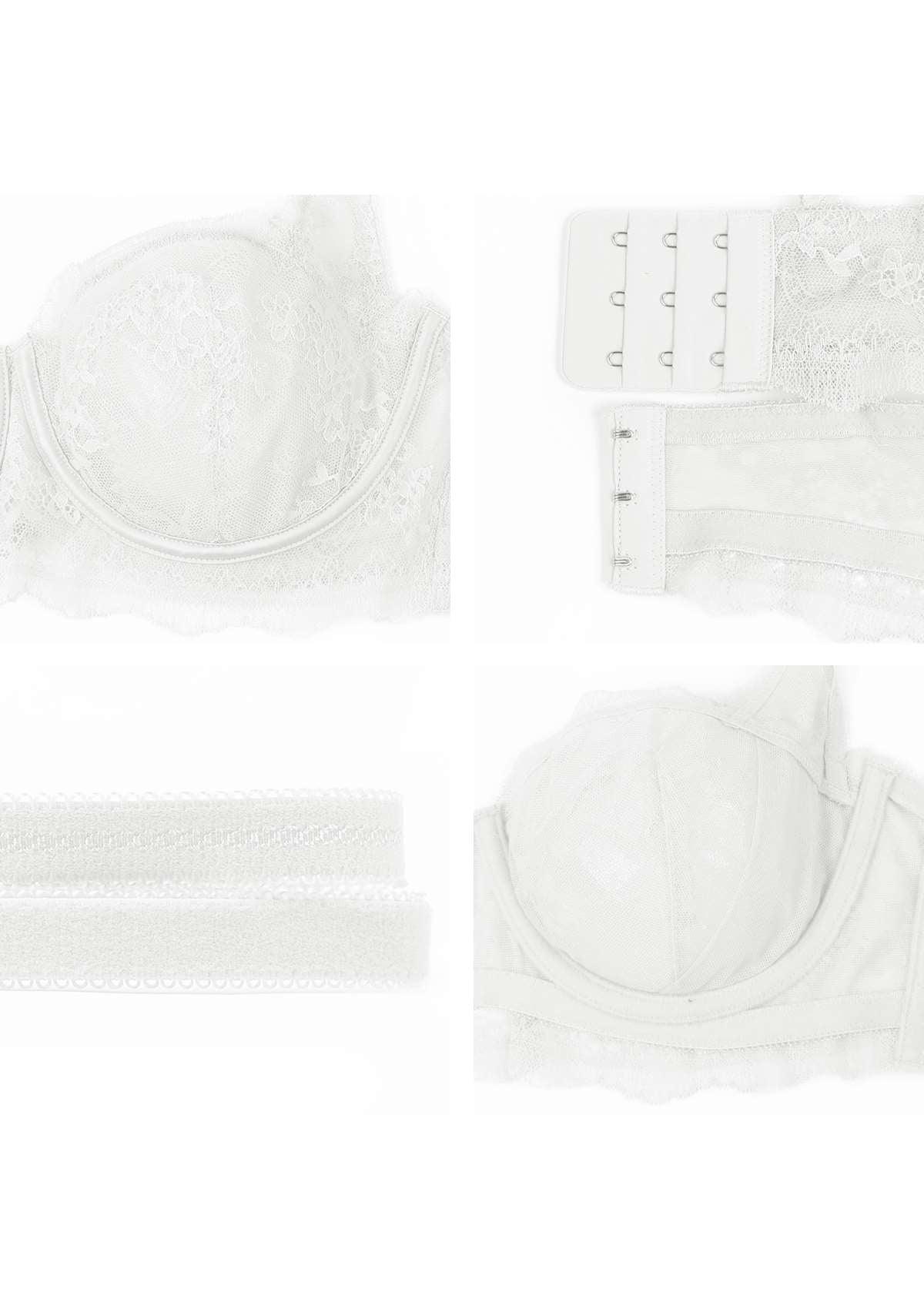 I Do Floral Lace Unlined Balconette Bra - HSIA