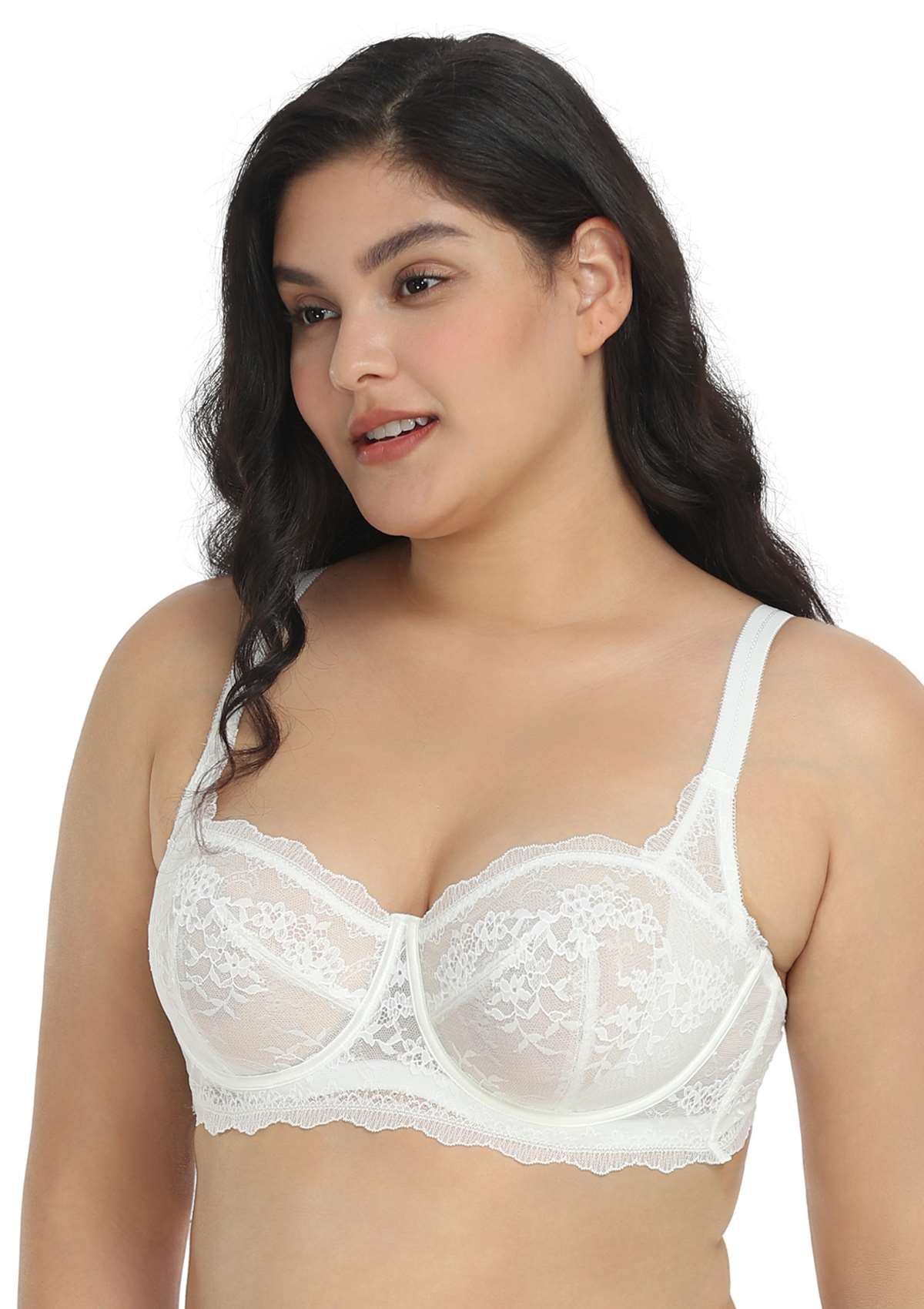 I Do Floral Lace Unlined Balconette Bra - HSIA