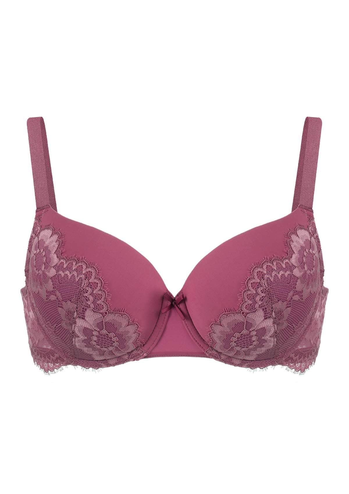 Lovelush Flower Trim Padded Underwire Bra - HSIA