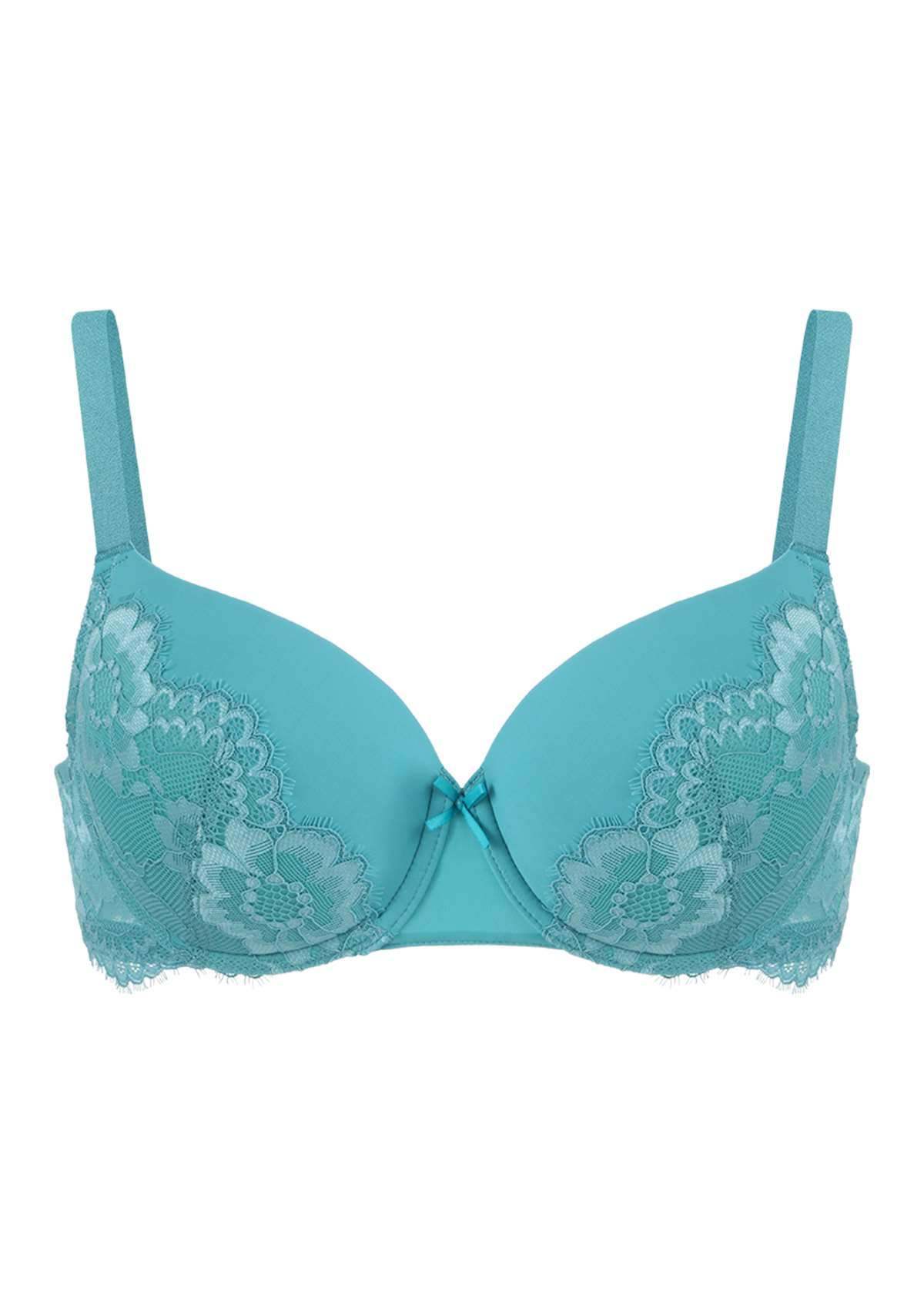 Lovelush Flower Trim Padded Underwire Bra - HSIA