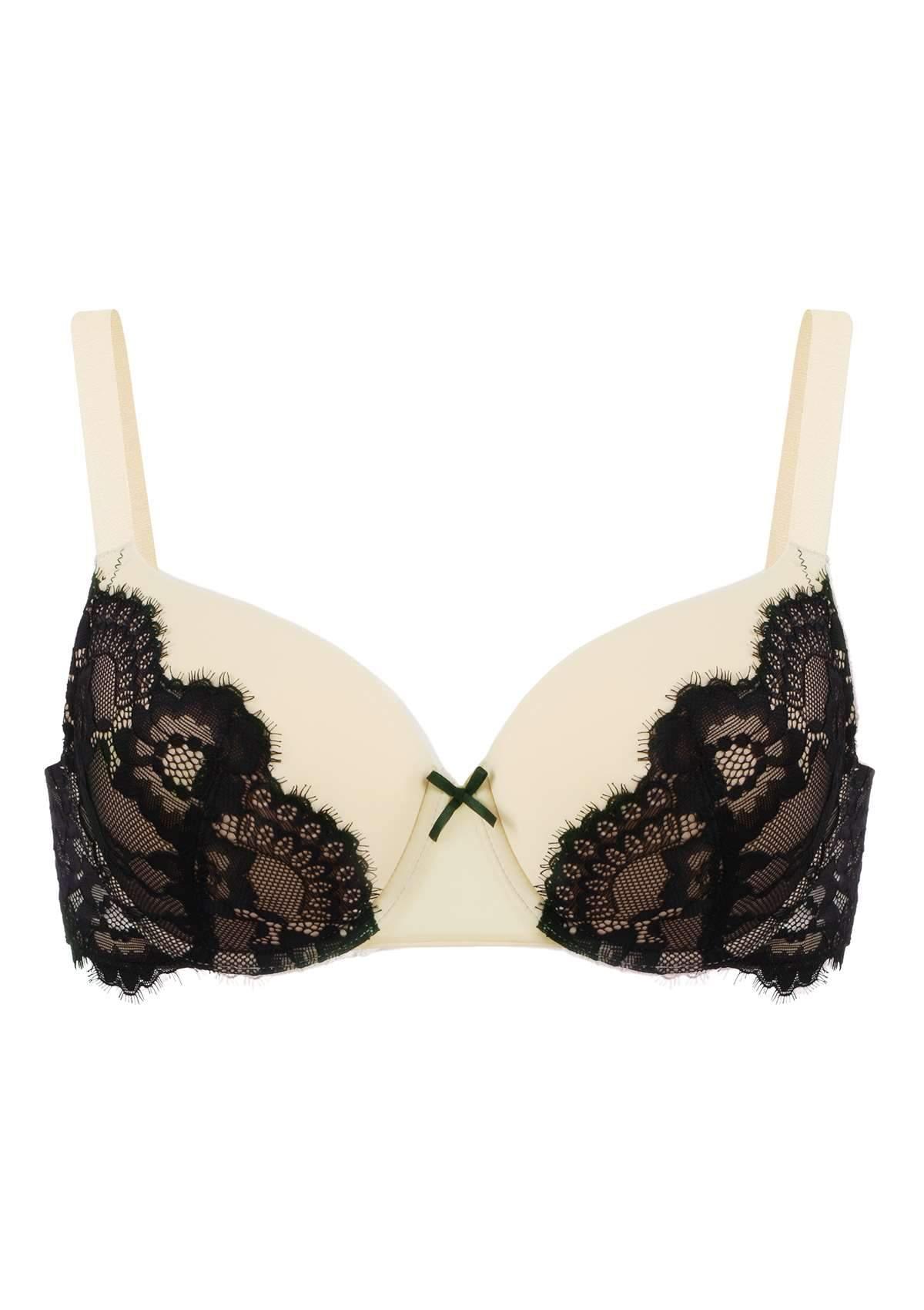 Lovelush Flower Trim Padded Underwire Bra - HSIA