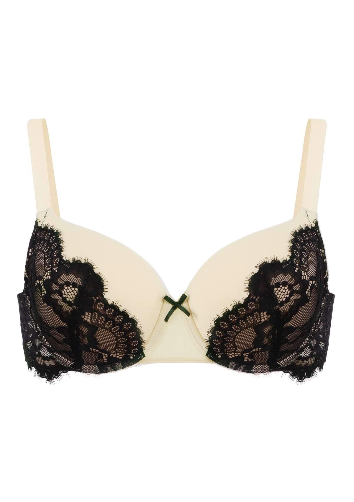 Lovelush Flower Trim Padded Underwire Bra - HSIA