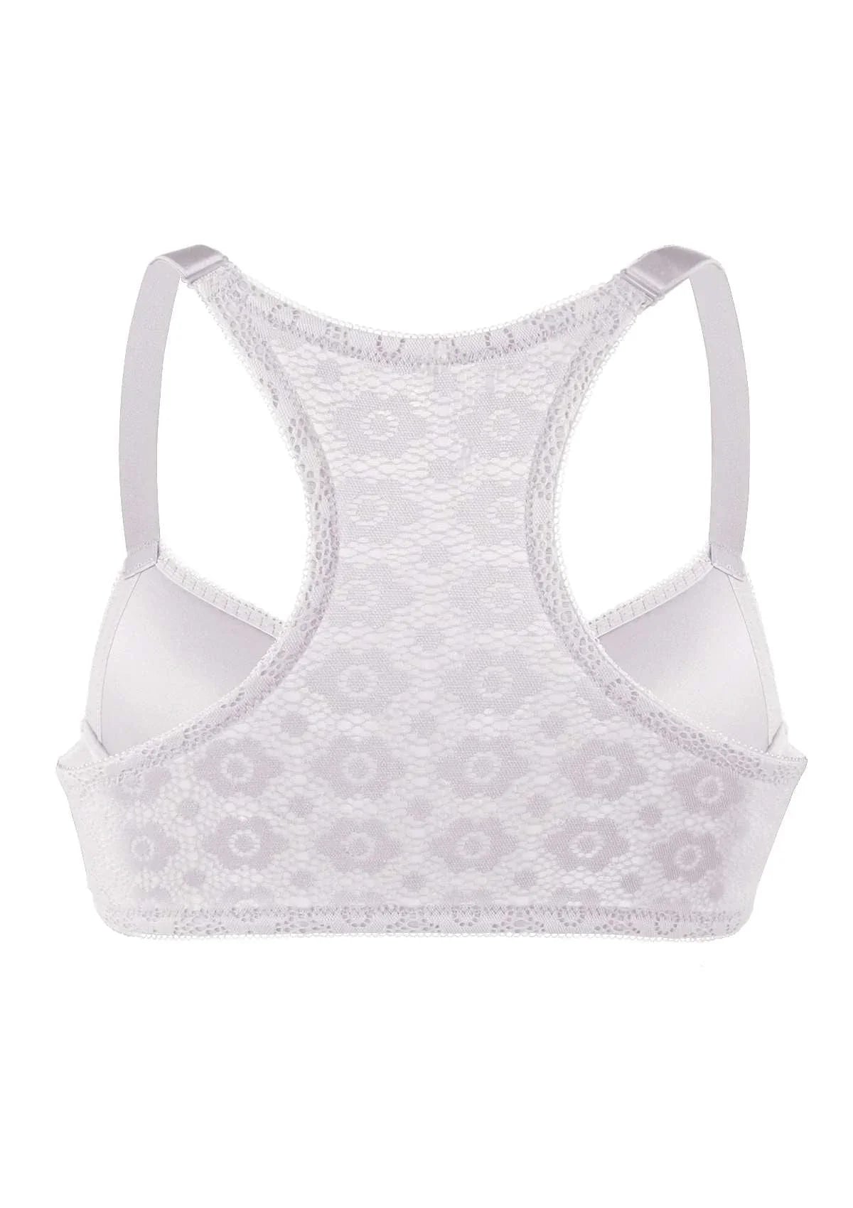 Serena Front-Close Lace-Back Racerback Underwire Bra - HSIA