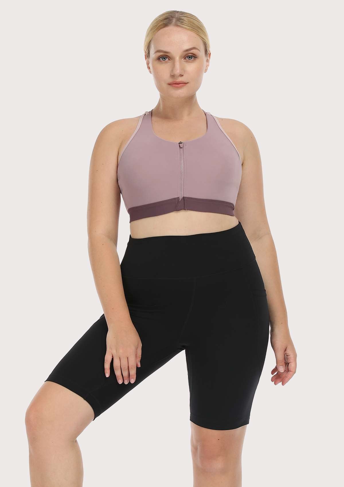 HSIA Front Zip Medium-Impact Sports Bra - HSIA