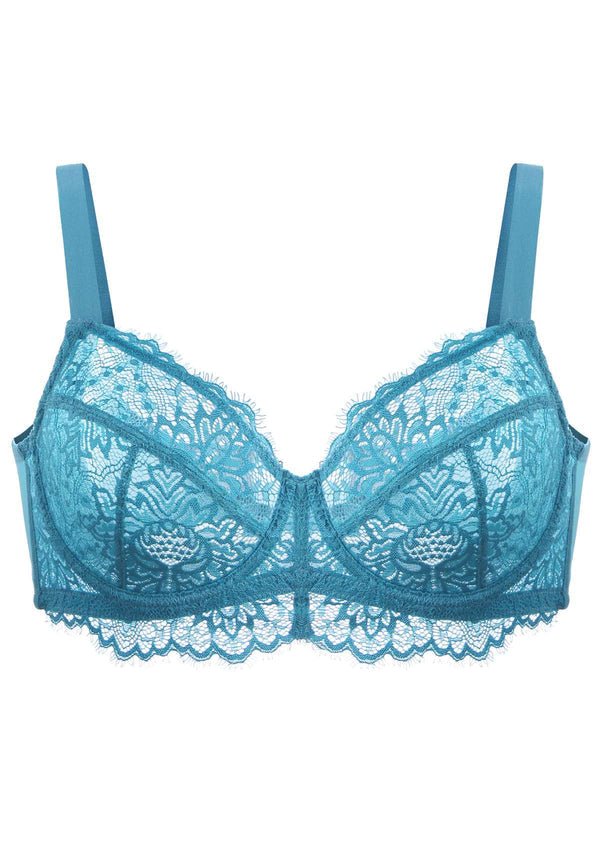 HSIA Horizon Blue Sunflower Underwire Lace Bra - HSIA