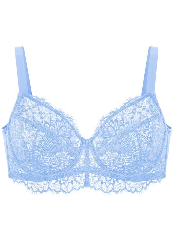 HSIA Horizon Blue Sunflower Underwire Lace Bra - HSIA