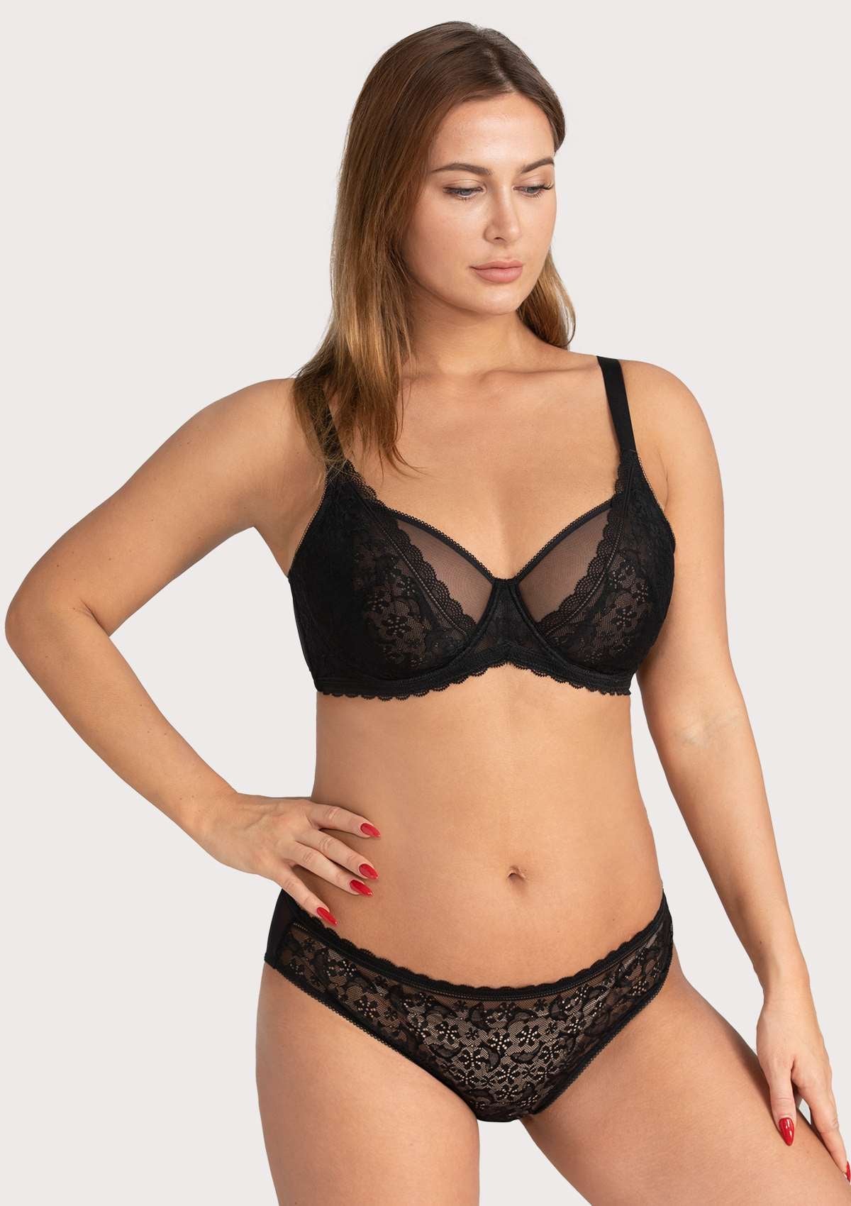 HSIA Lace Dolphin Black Underwire Bra - HSIA