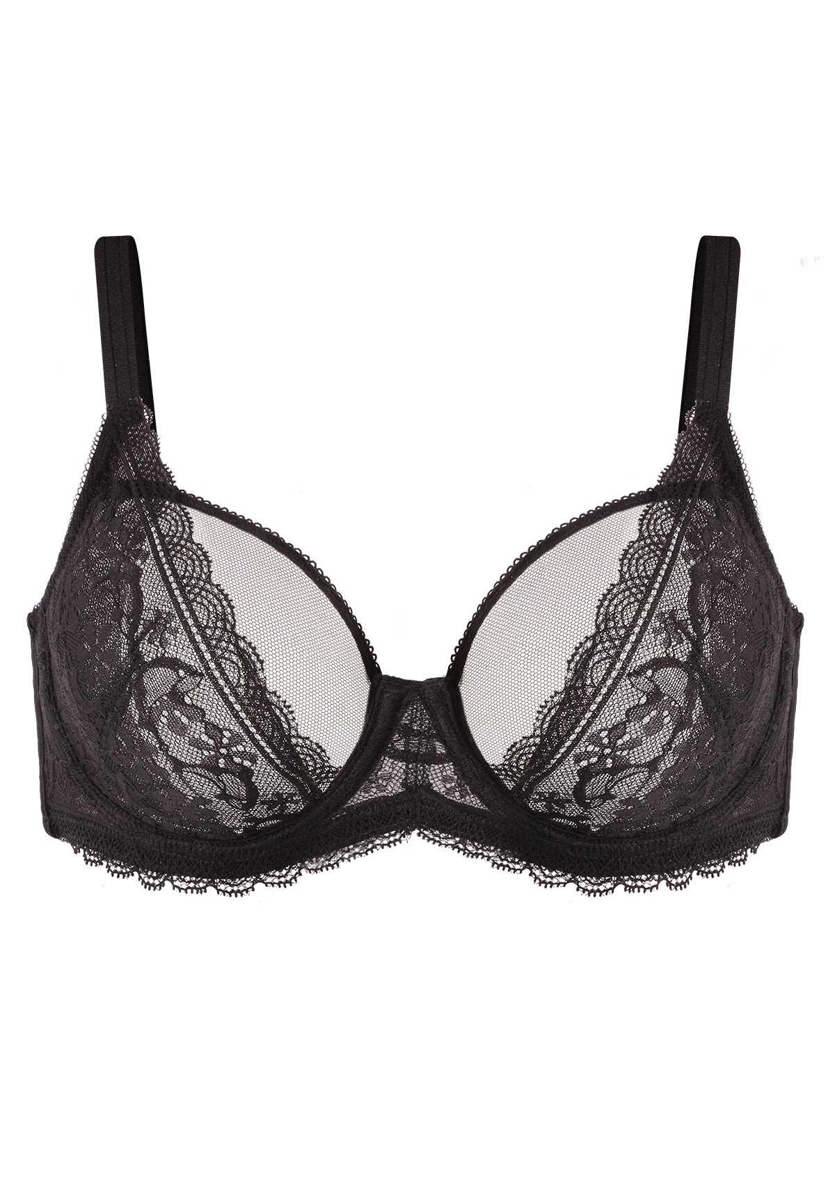 HSIA Lace Dolphin Black Underwire Bra - HSIA