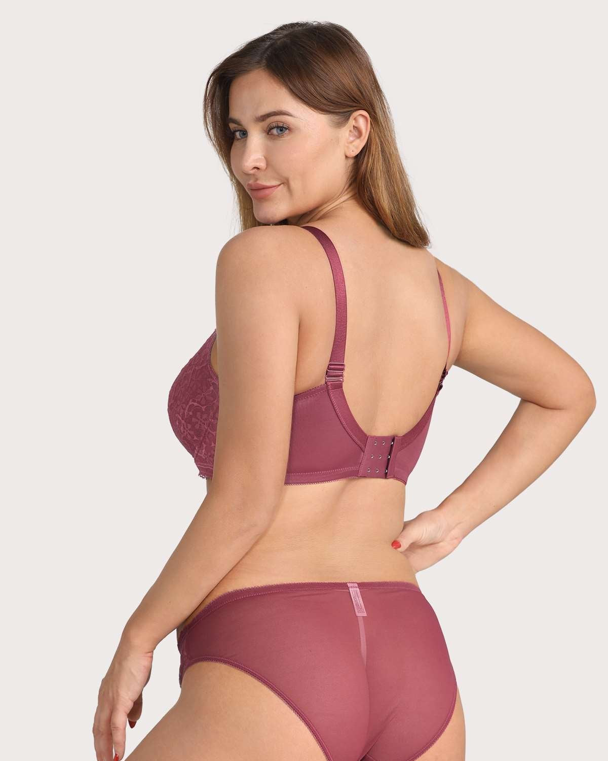 HSIA Lace Dolphin Burgundy Underwire Bra - HSIA