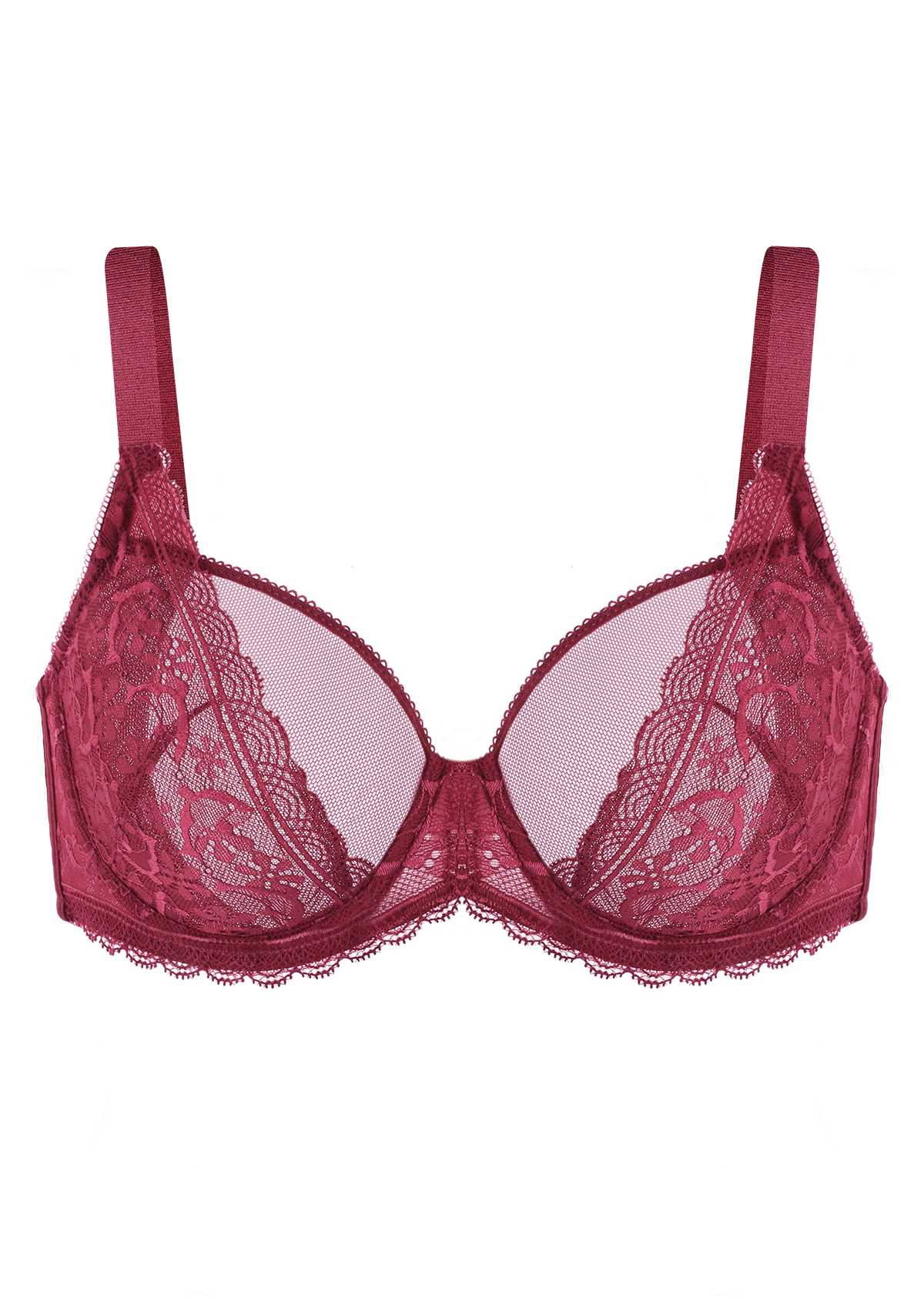 HSIA Lace Dolphin Burgundy Underwire Bra - HSIA