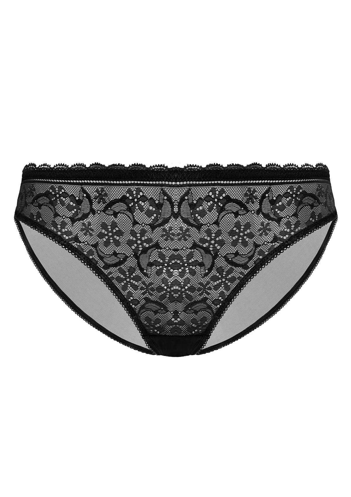 Anemone Lace Dolphin Mid-low Rise Bikini Underwear - HSIA