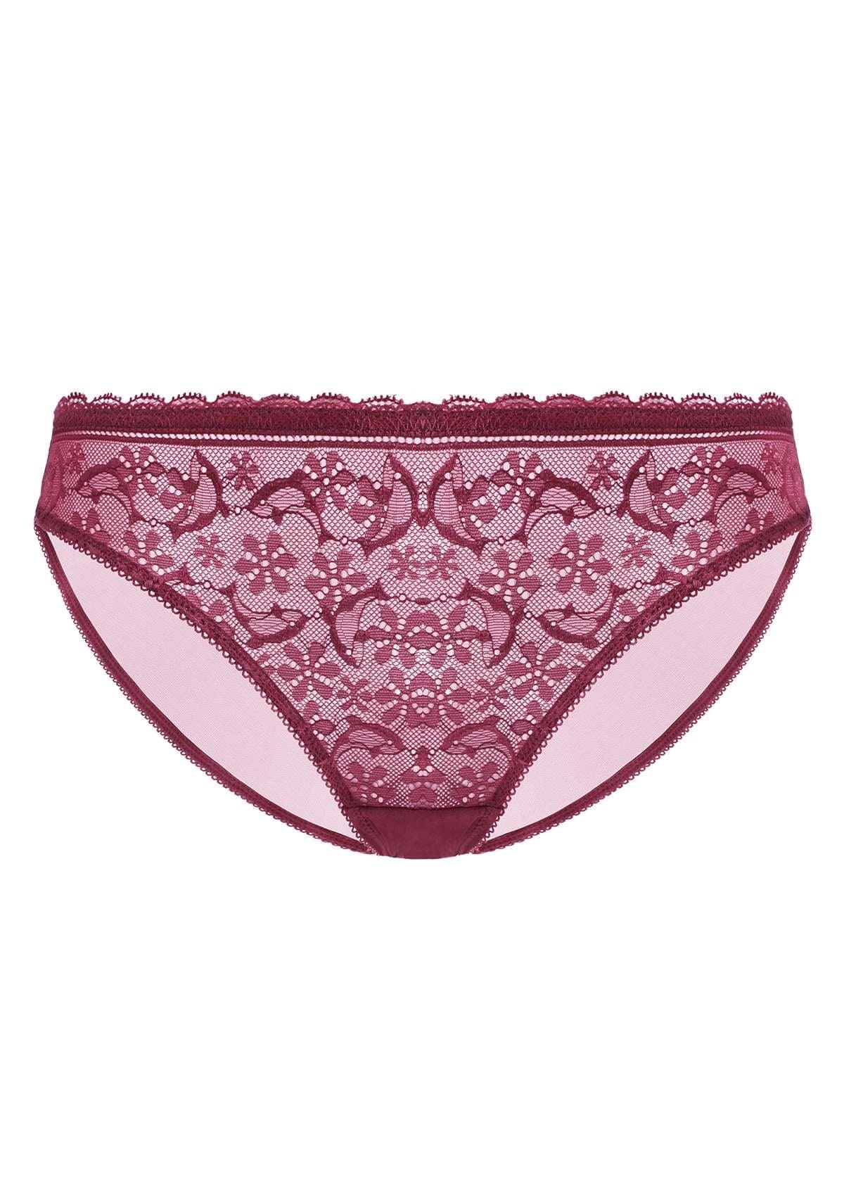 Anemone Lace Dolphin Mid-low Rise Bikini Underwear - HSIA