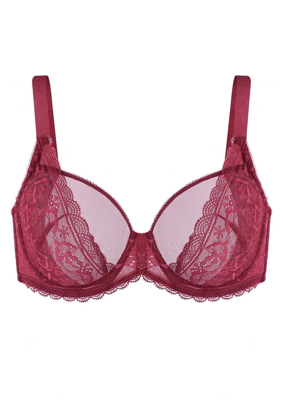 Anemone Unlined Dolphin Lace Underwire Bra - HSIA