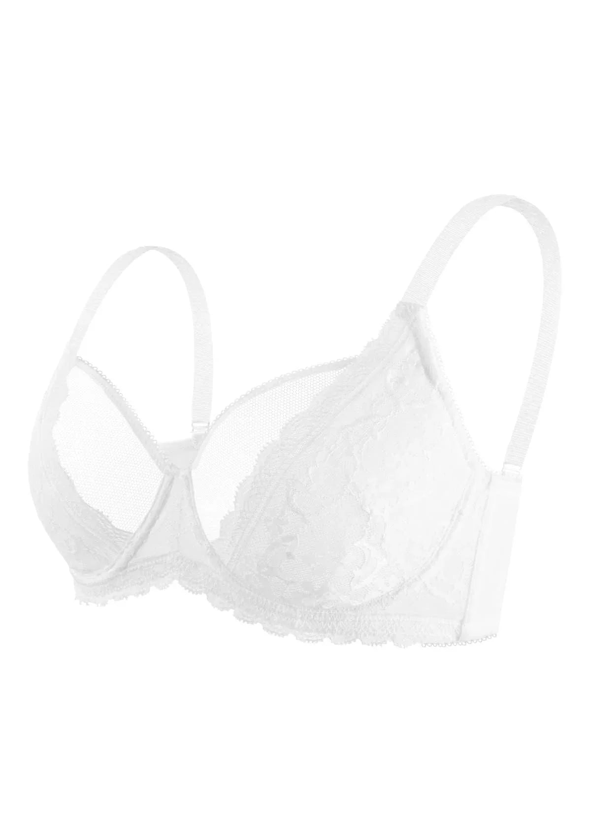 Anemone Unlined Dolphin Lace Underwire Bra - HSIA