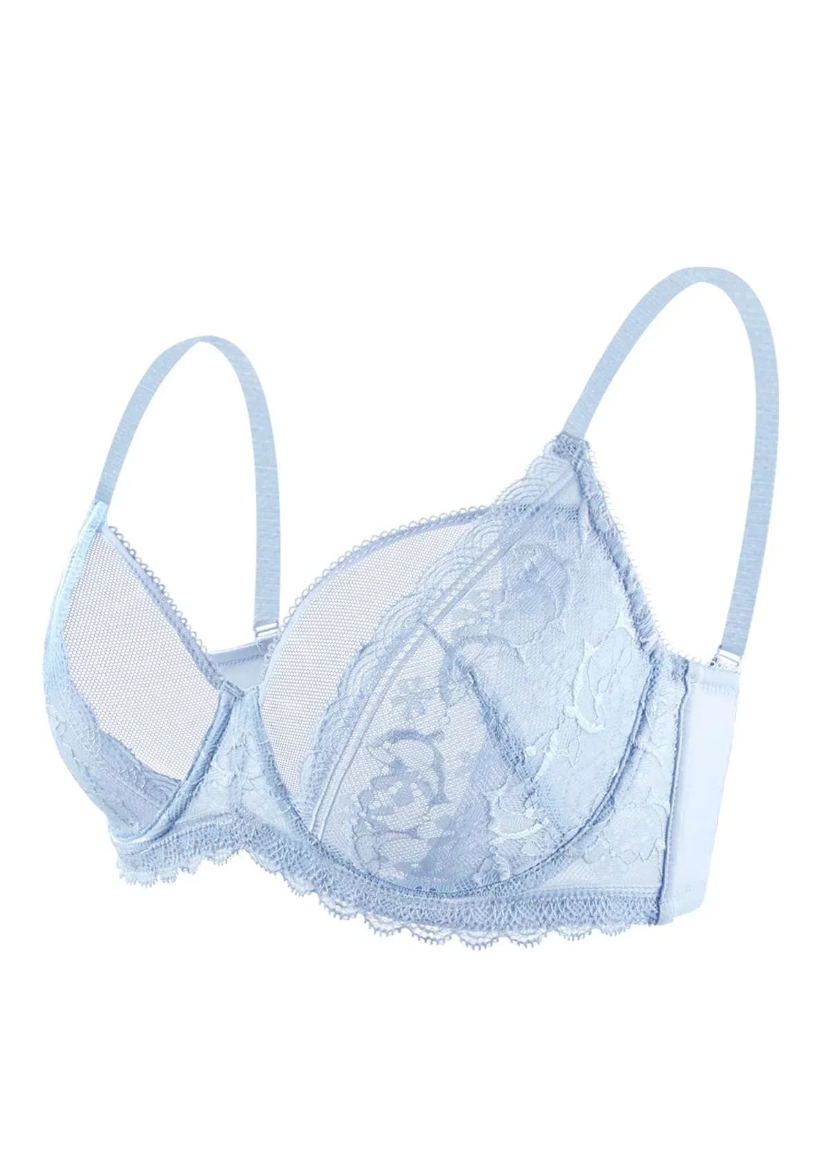 Anemone Unlined Dolphin Lace Underwire Bra - HSIA