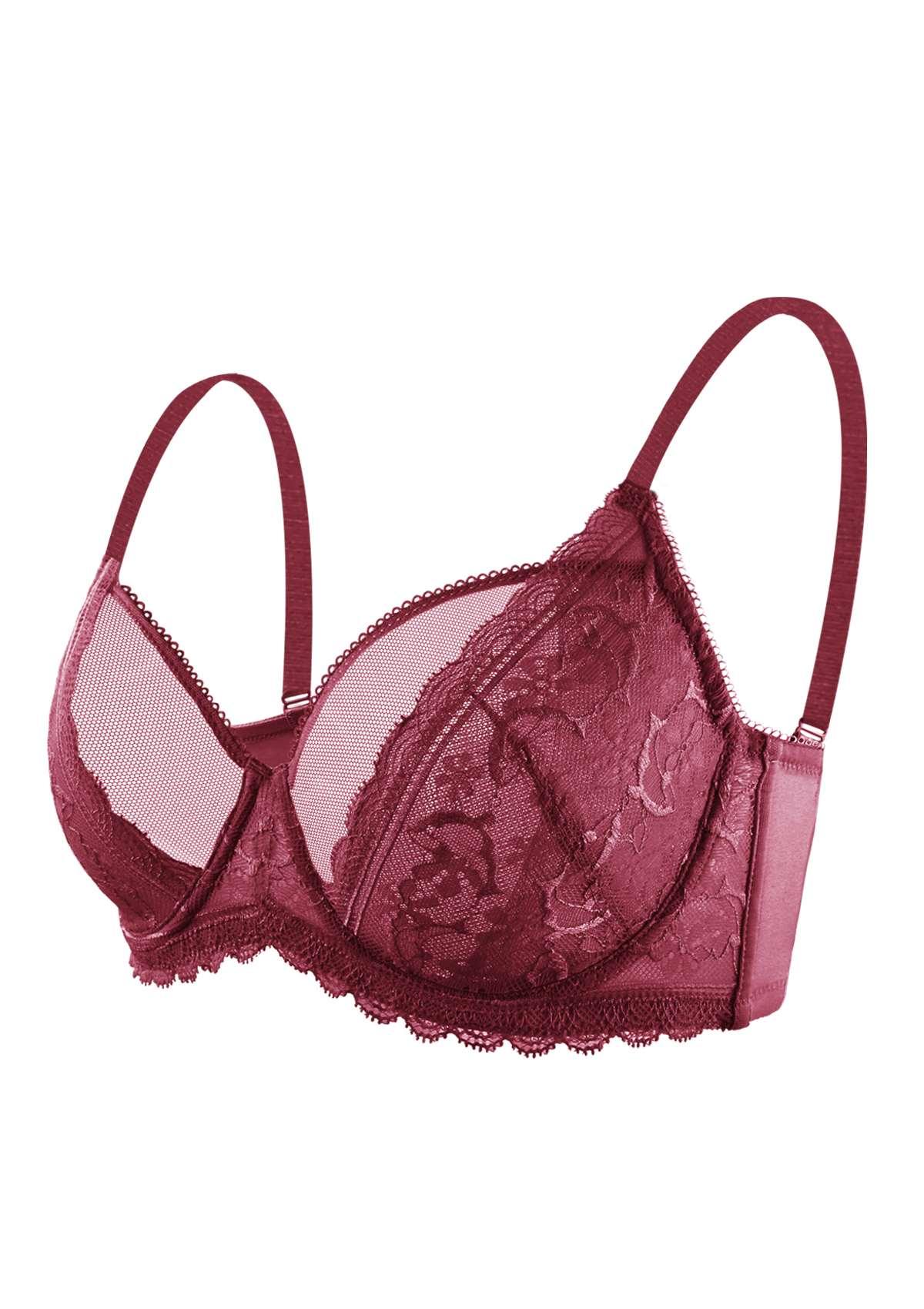 Anemone Unlined Dolphin Lace Underwire Bra - HSIA
