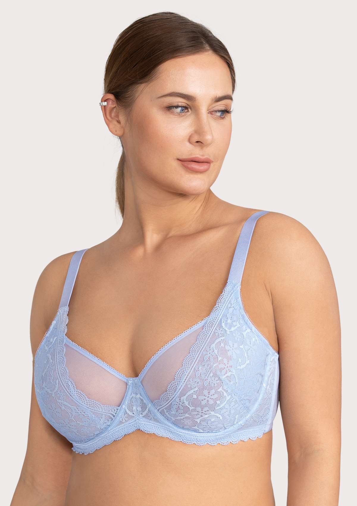Anemone Unlined Dolphin Lace Underwire Bra - HSIA