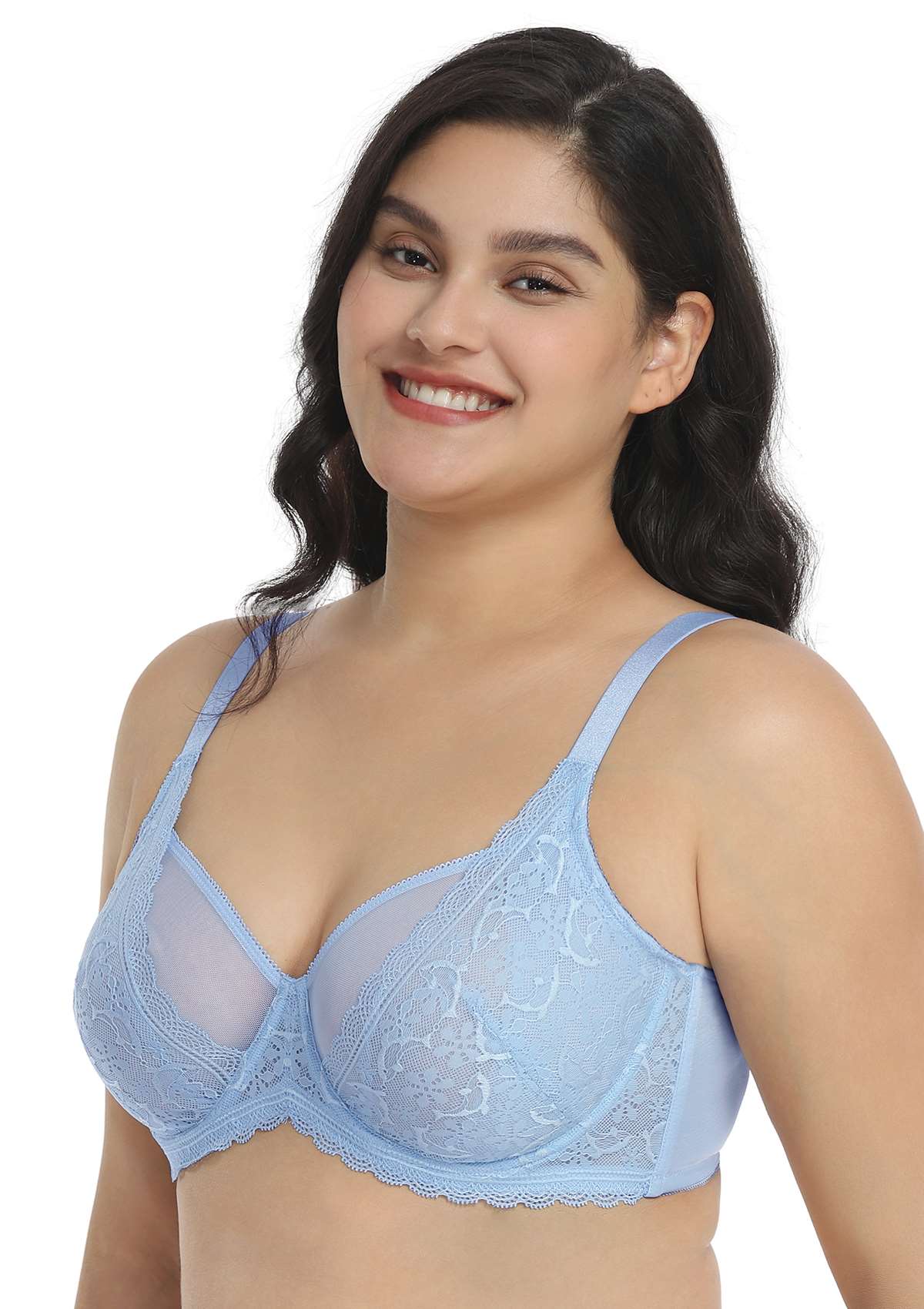 Anemone Unlined Dolphin Lace Underwire Bra - HSIA