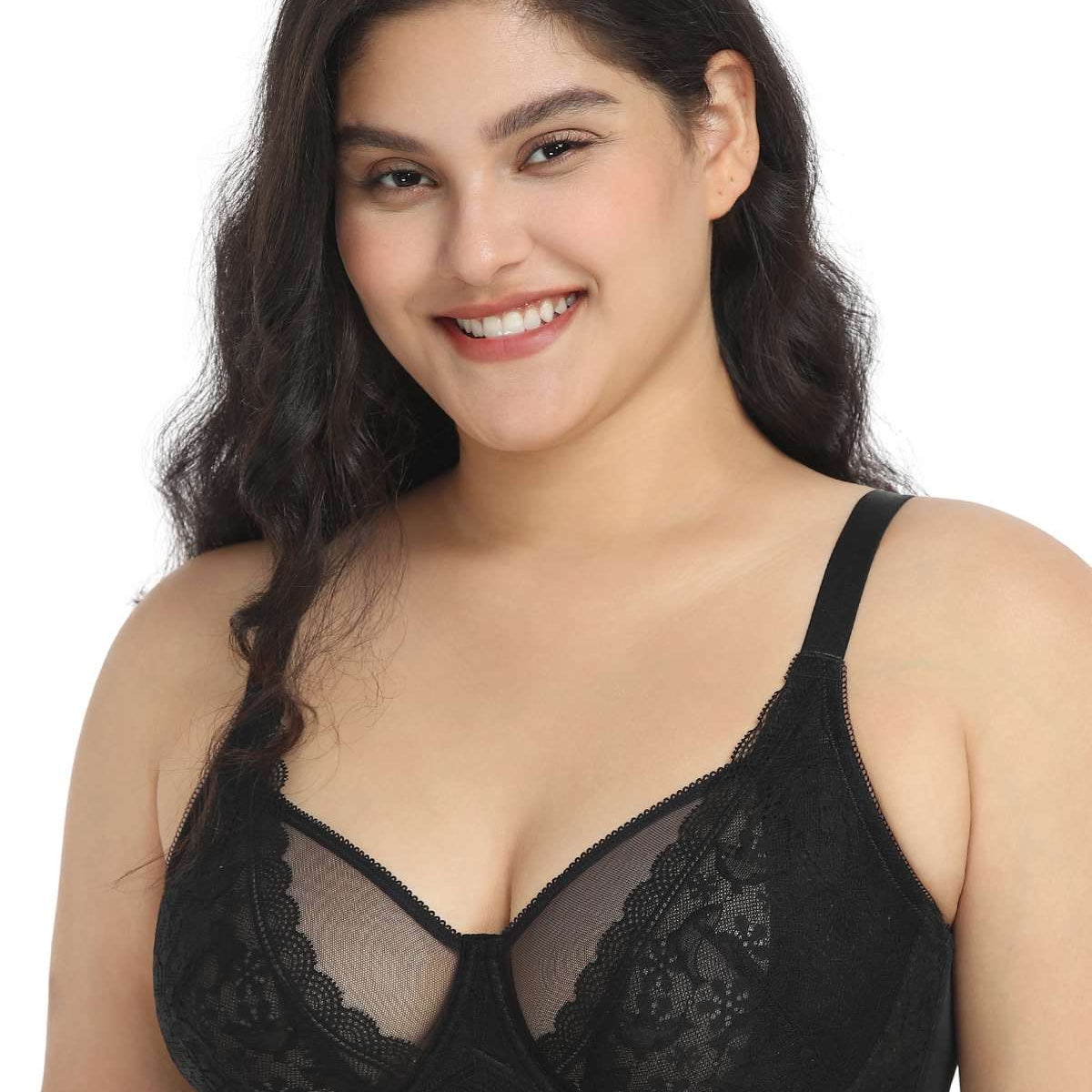 Anemone Unlined Dolphin Lace Underwire Bra - HSIA