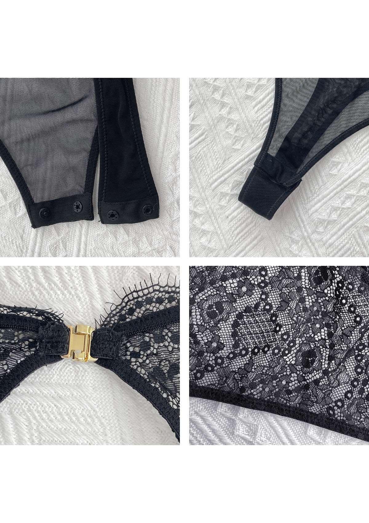 HSIA Lace Long Sleeve Teddy - HSIA
