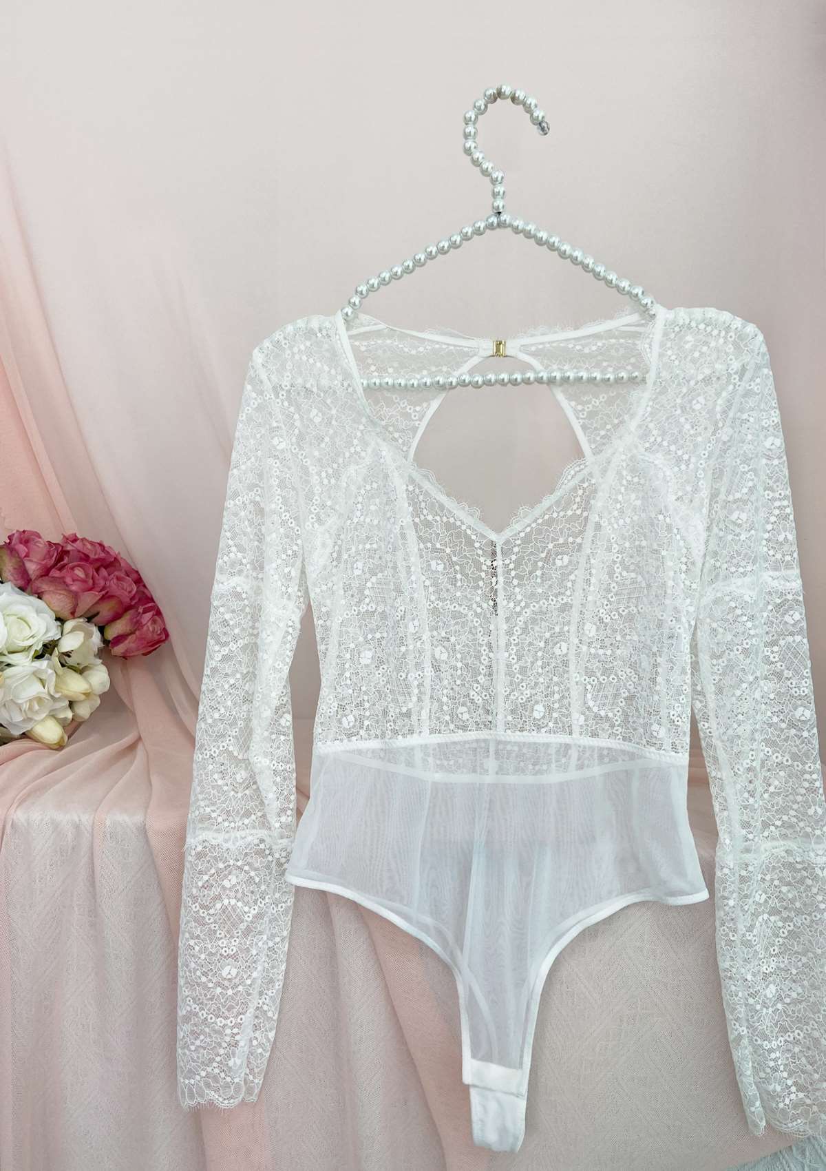 HSIA Lace Long Sleeve Teddy - HSIA