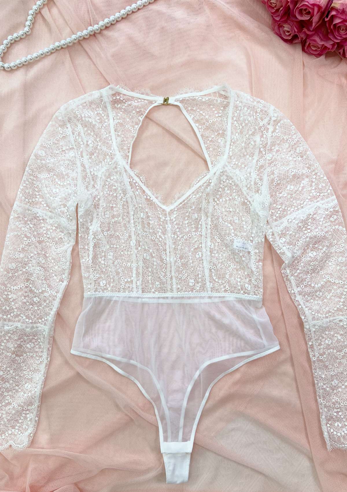 HSIA Lace Long Sleeve Teddy - HSIA