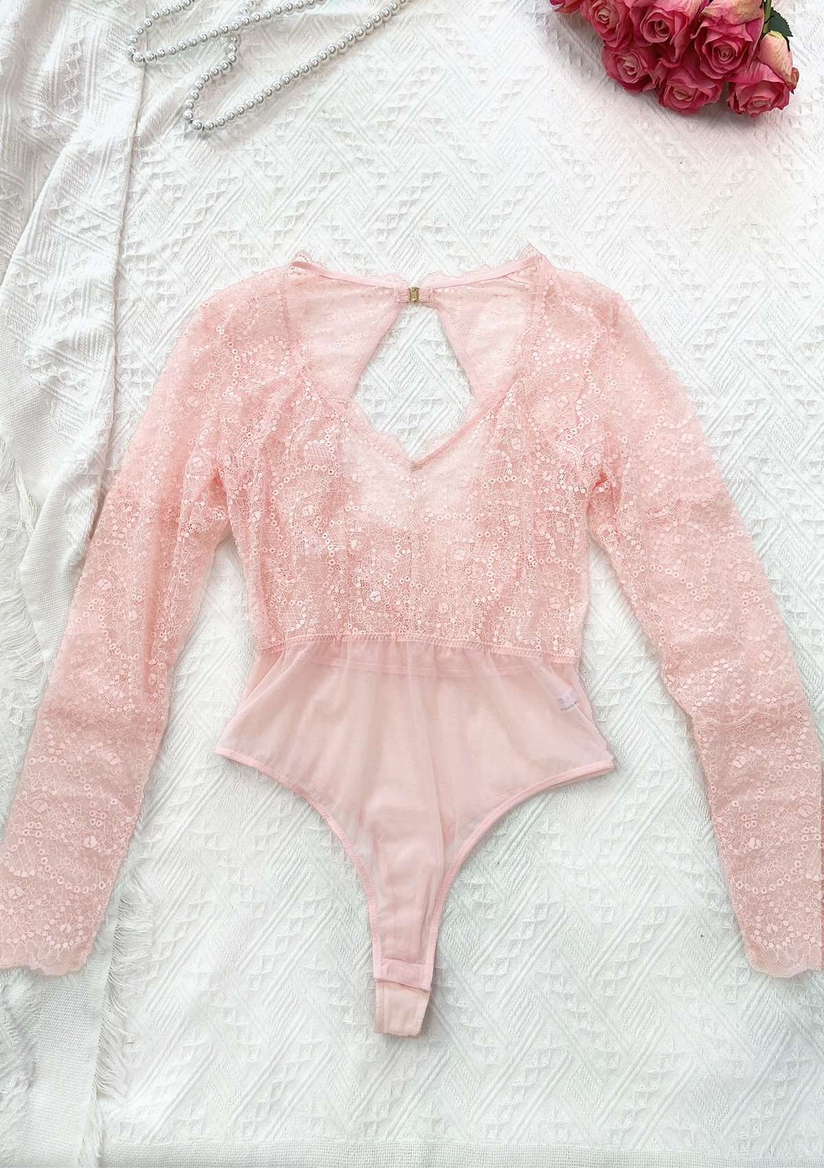 HSIA Lace Long Sleeve Teddy - HSIA