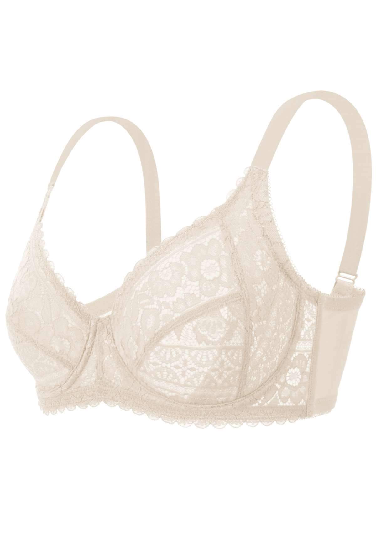 HSIA Leaf Flower Lace Underwire Bra - HSIA