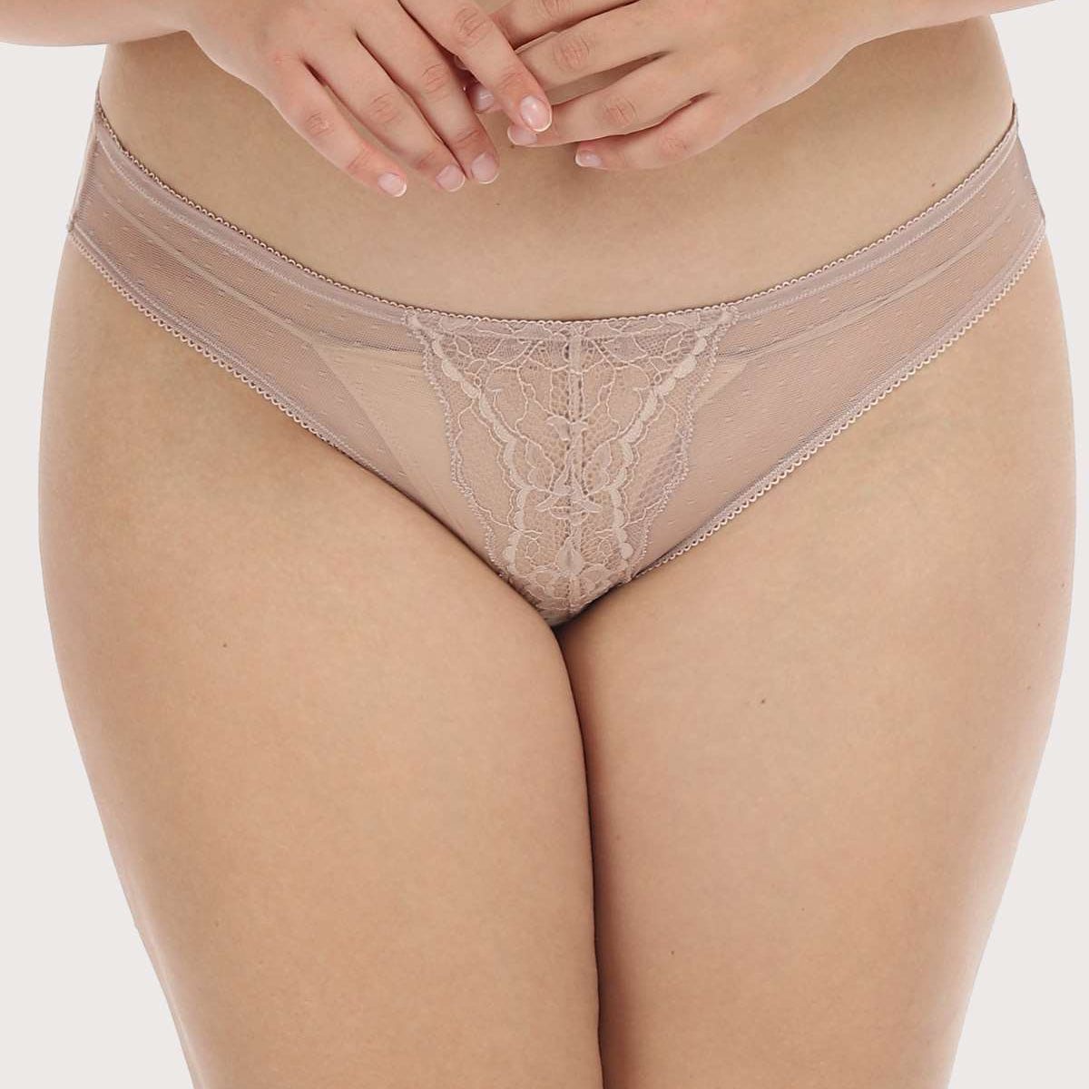 Enchante Dark Pink Lace Bikini Underwear - HSIA