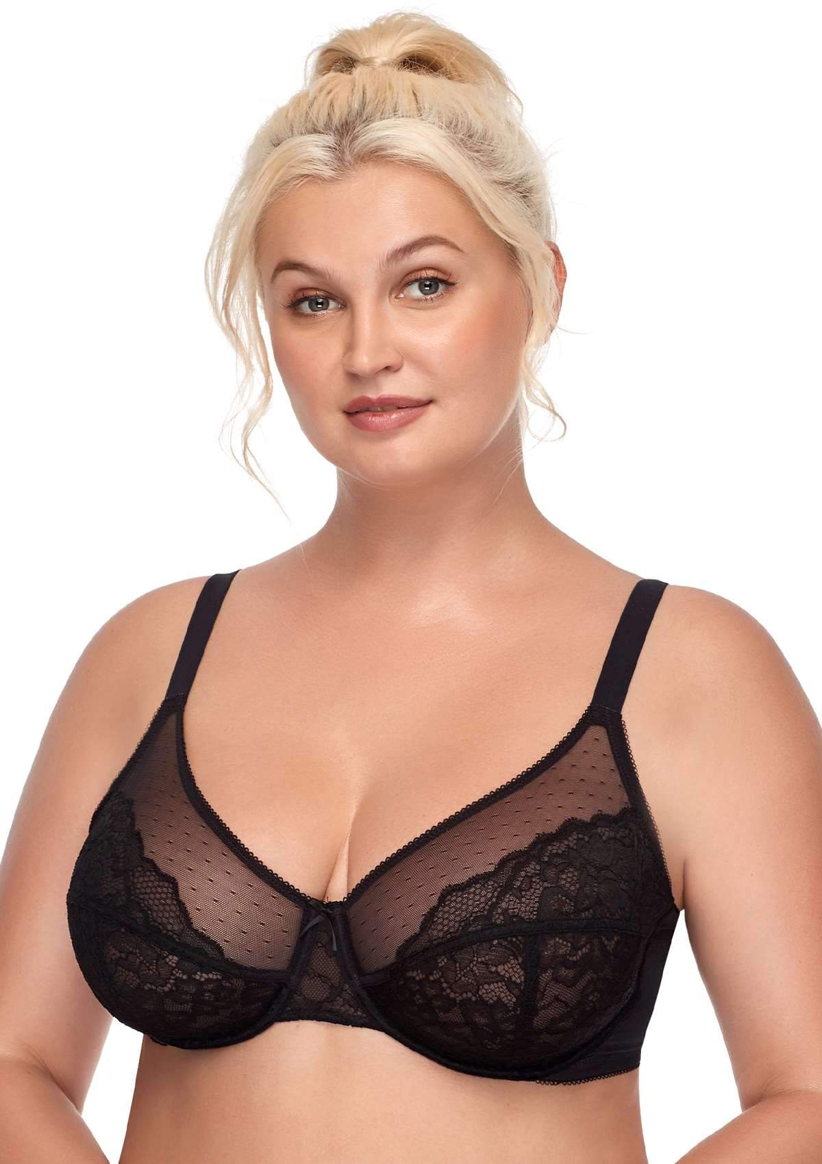 (Cardi B recommends)Enchante Lace Black Underwire Bra Set - HSIA