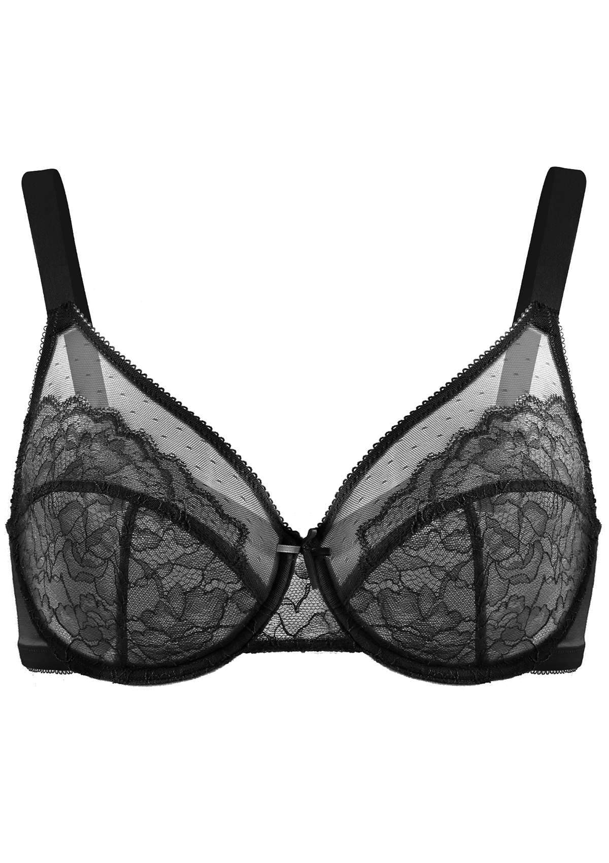 (Cardi B recommends)Enchante Lace Black Underwire Bra Set - HSIA