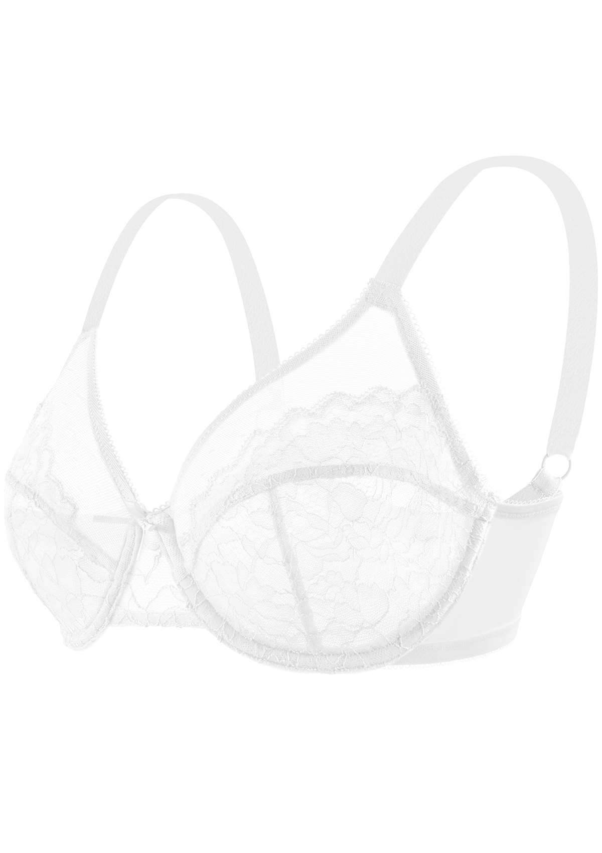 (Cardi B recommends)Enchante White Lace Underwire Bra - HSIA