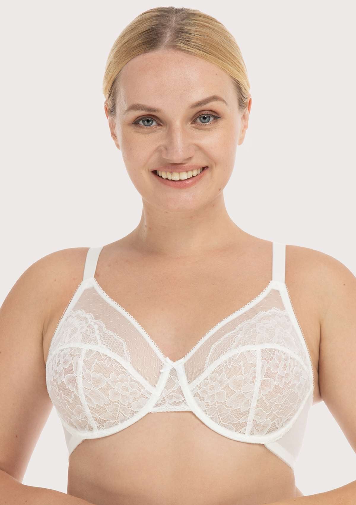 (Cardi B recommends)Enchante White Lace Underwire Bra - HSIA