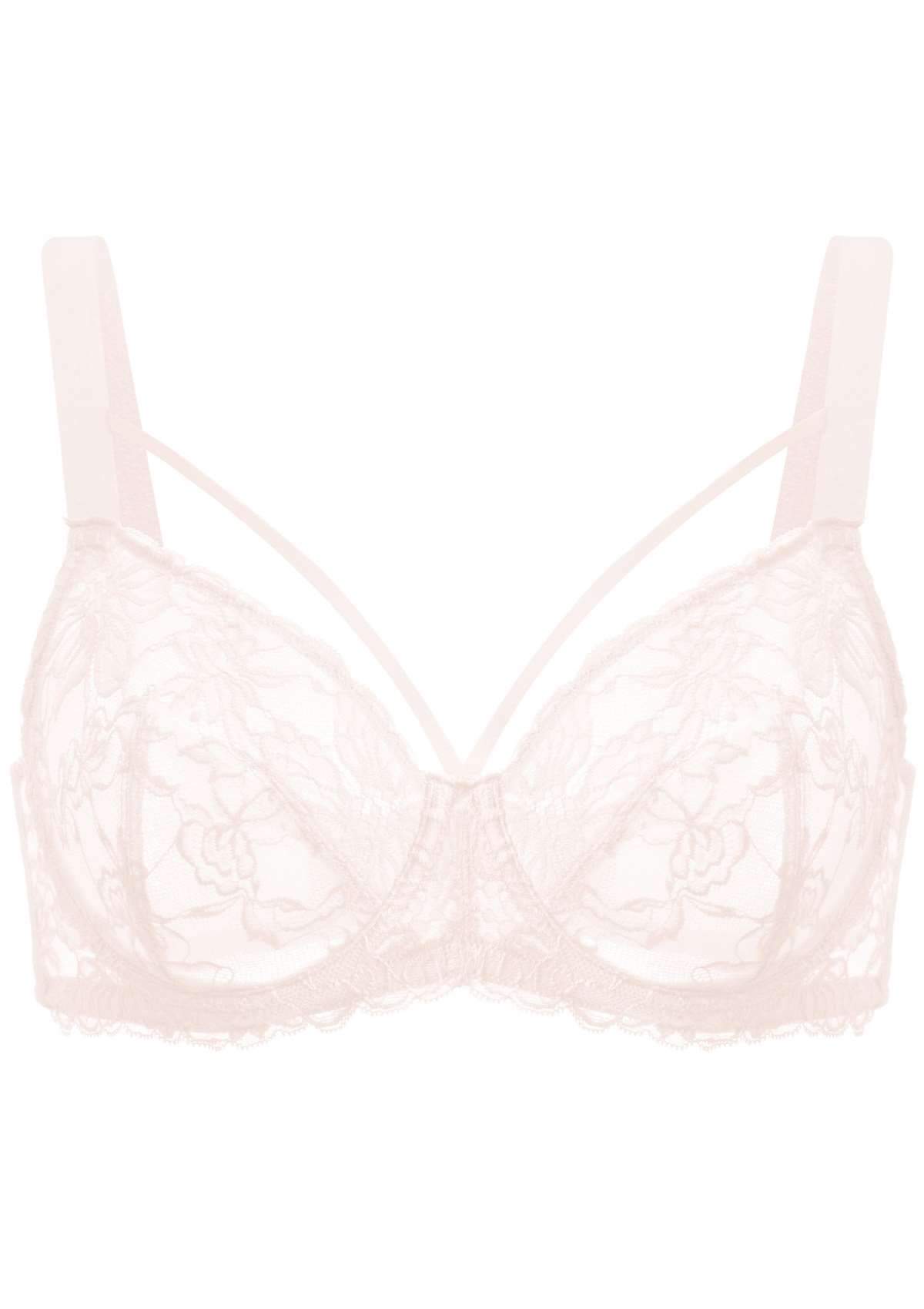 Pretty In Petals Pink Unlined Strappy Lace Bra - HSIA