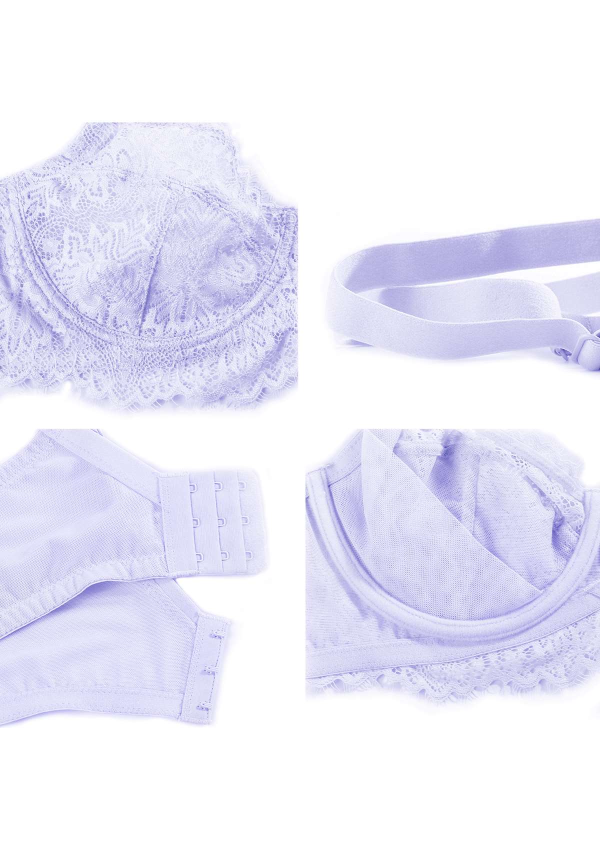 HSIA Purple Sunflower Underwire Lace Bra - HSIA