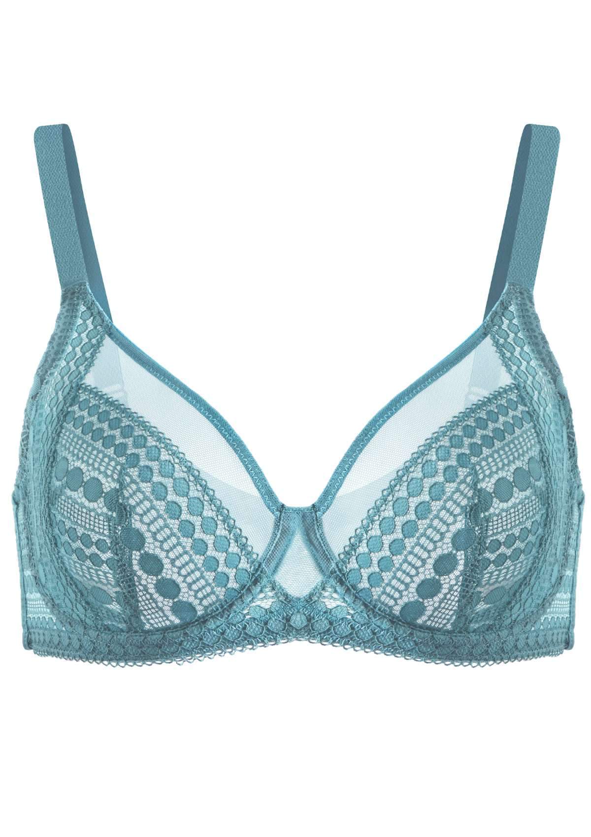 HSIA Polka Dot Sexy Brittany Blue Lace Bra - HSIA