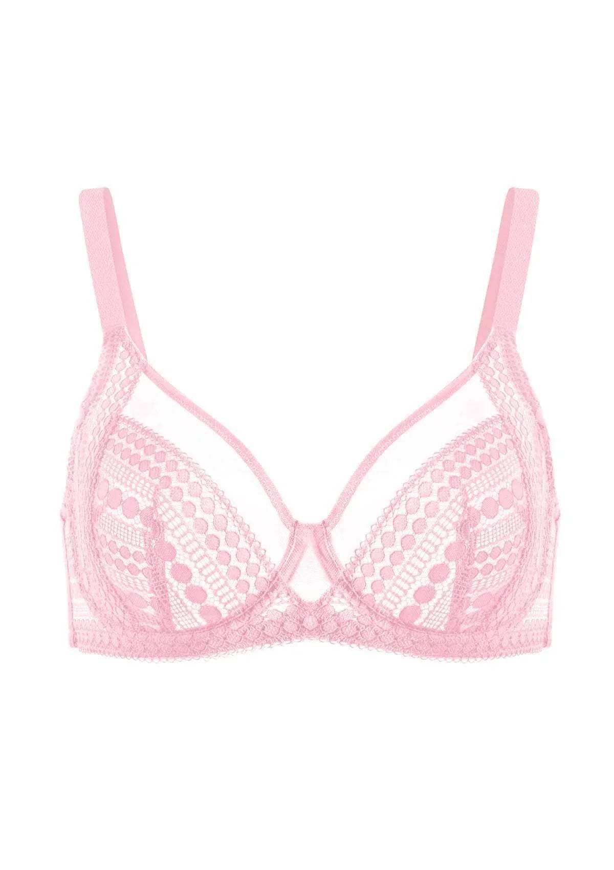 Heroine Polka Dot Sexy Lace Unlined Bra - HSIA