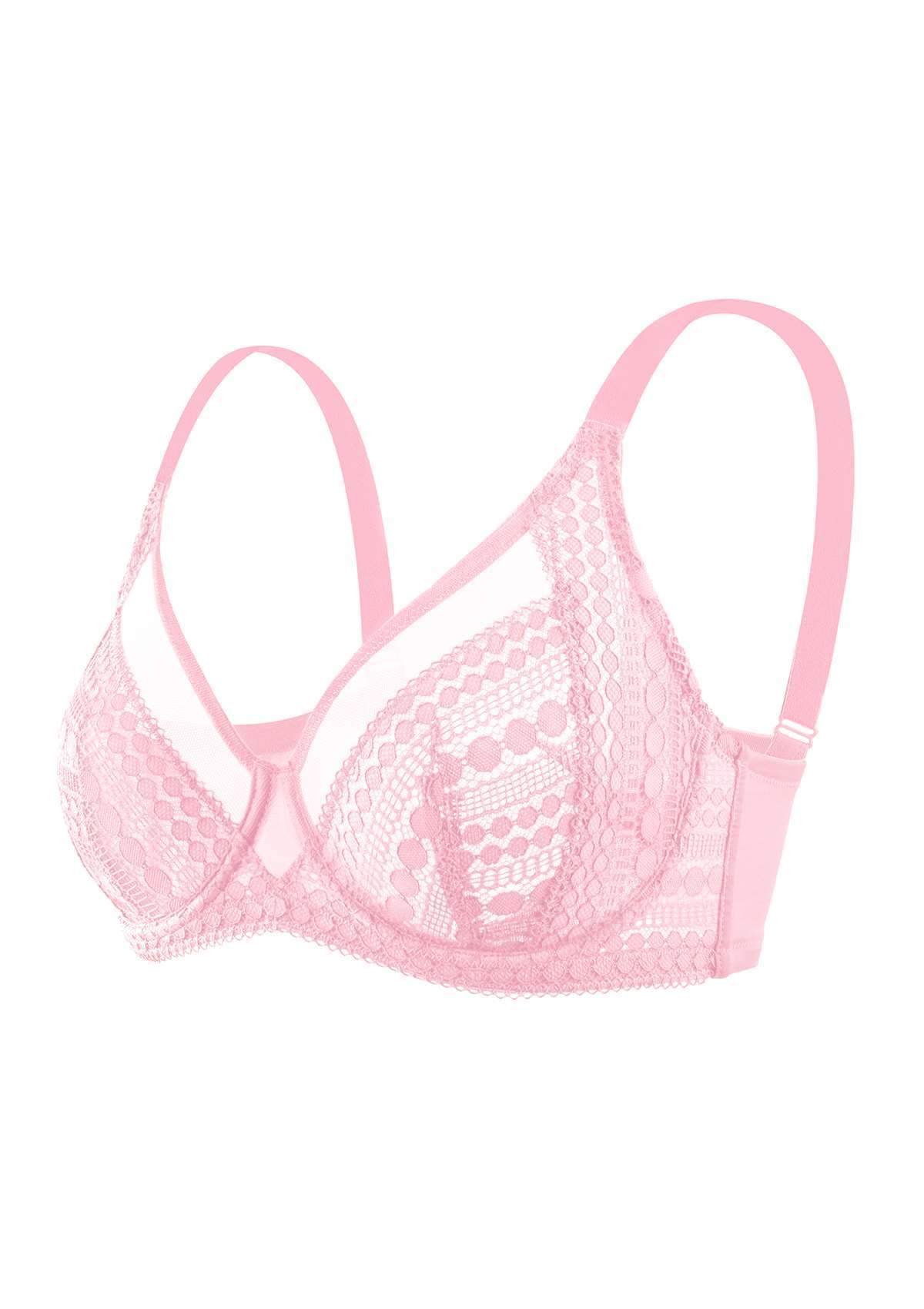 Heroine Polka Dot Sexy Lace Unlined Bra - HSIA